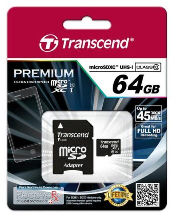 Transcend Ts64gusdu1 Flashhukommelseskort 64 Gb Sdxc Uhs-