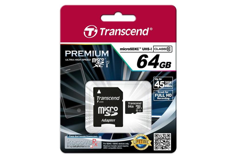 Transcend Ts64gusdu1 Flashhukommelseskort 64 Gb Sdxc Uhs-