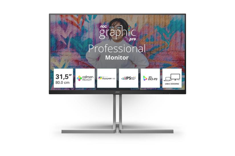 Aoc U32u3cv Skærm Wled 32 Amd Adaptive-sync Nano Ips 4ms 4k 3840x2160 Ved 60hz