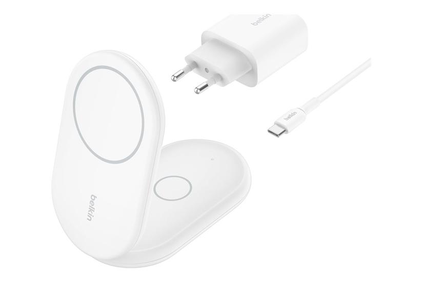 Belkin Boostcharge -in- Trådløs Opladningsstander Magnetisk Foldbar Med Qi2 Ac-strømadapter 15 Watt