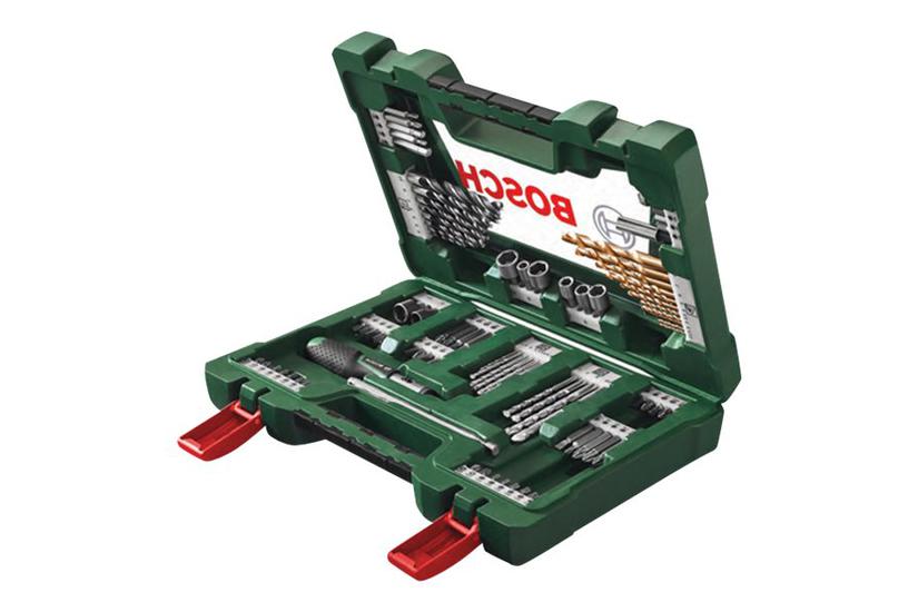 Bosch -line Skruetrækker Bor Og Sokkelbitsæt For Træ Metal Sten 91 Stykker