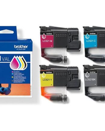 Brother Lc521 Value Pack   Pakker Sort  Gul  Cyan  Magenta Original Blækpatron