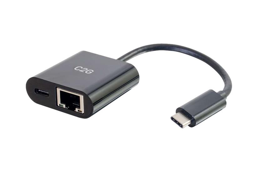 C2g Usb To Ethernet Adapter With Power Delivery Black Netværksadapter Usb- Gigabit Ethernet