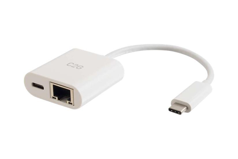 C2g Usb To Ethernet Adapter With Power Delivery White Netværksadapter Usb- Gigabit Ethernet
