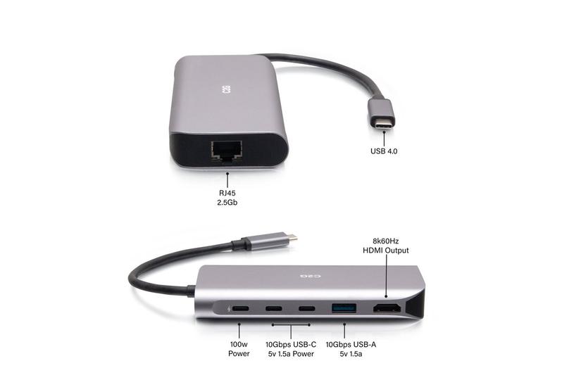 C2g Usb- -in- Mini Docking Station With Hdmi Usb- Ethernet And Usb- 85w- 8k 60hz Dockingstation Usb- Thunderbolt Hdmi 1gbe