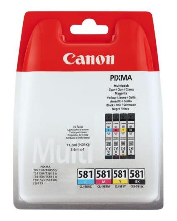 Canon Cli-581 Bk       Multi Pack   Pakker Sort  Gul  Cyan  Magenta Original Blækbeholder