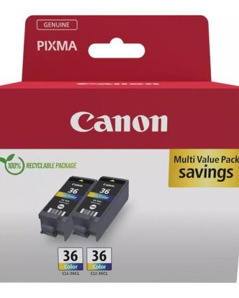 Canon Cli-36 Color Twin Pack   Pakker Farve  Cyan  Magenta  Gul  Original Blækbeholder