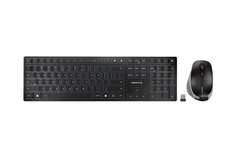 Cherry Dw 9500 Slim Sæt Med Mus Og Tastatur Azerty Belgisk Grå Sort Indgangsudstyr