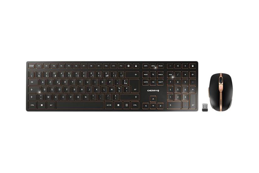 Cherry Dw 9100 Slim Sæt Med Mus Og Tastatur Fransk Sort Bronze Indgangsudstyr