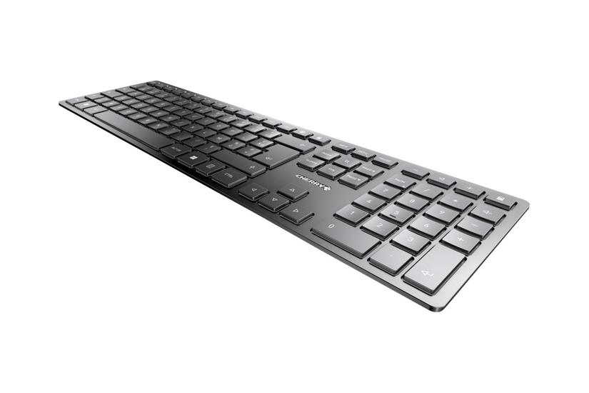 Cherry Kw 9100 Slim Tastatur Fransk Sort Sølv Indgangsudstyr