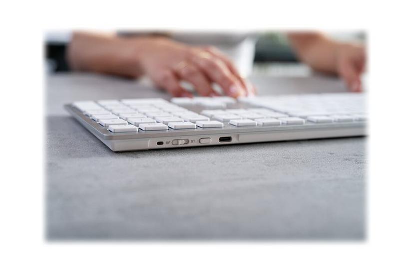 Cherry Kw 9100 Slim Tastatur Pan Nordic Sølv Hvid Indgangsudstyr