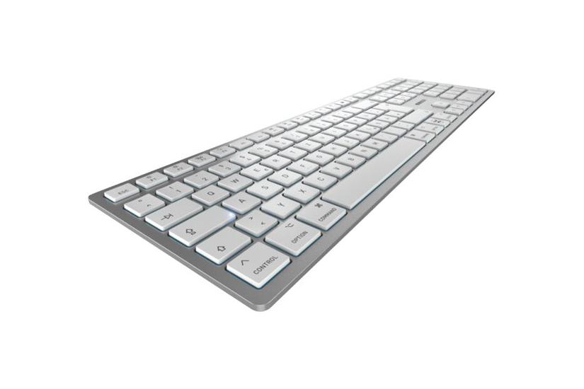 Cherry Kw 9100 Slim Tastatur Qwertz Tysk Sølv Hvid Indgangsudstyr