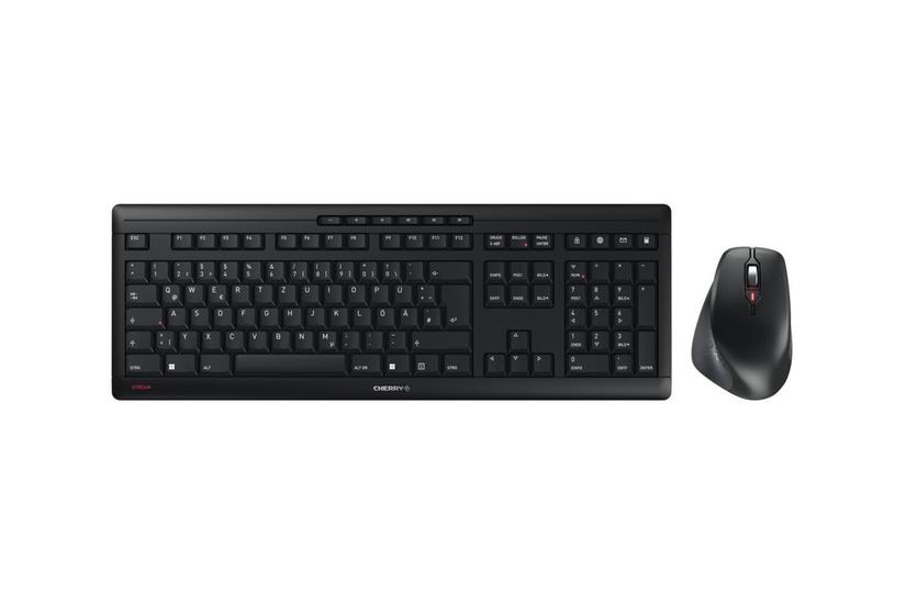 Cherry Stream Desktop Comfort Sæt Med Mus Og Tastatur 100 Full Size Qwertz Tysk Sort Indgangsudstyr