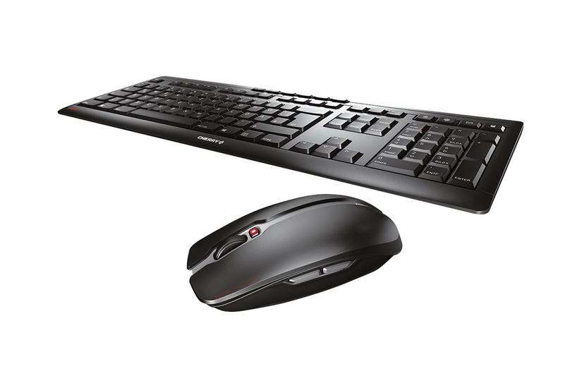 Cherry Stream Desktop Sæt Med Mus Og Tastatur Belgisk Sort Indgangsudstyr