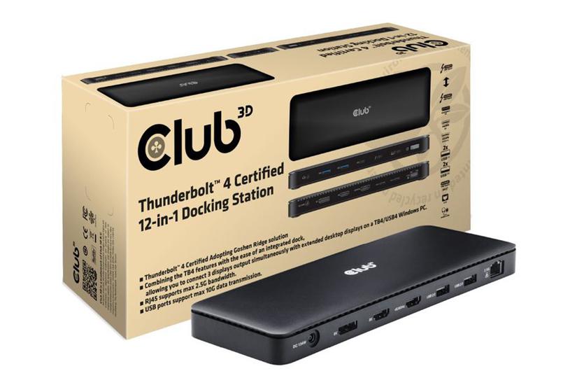 Club 3d 12-in- Dockingstation Usb- Usb4 Thunderbolt Thunderbolt Hdmi Dp Thunderbolt 5gbe