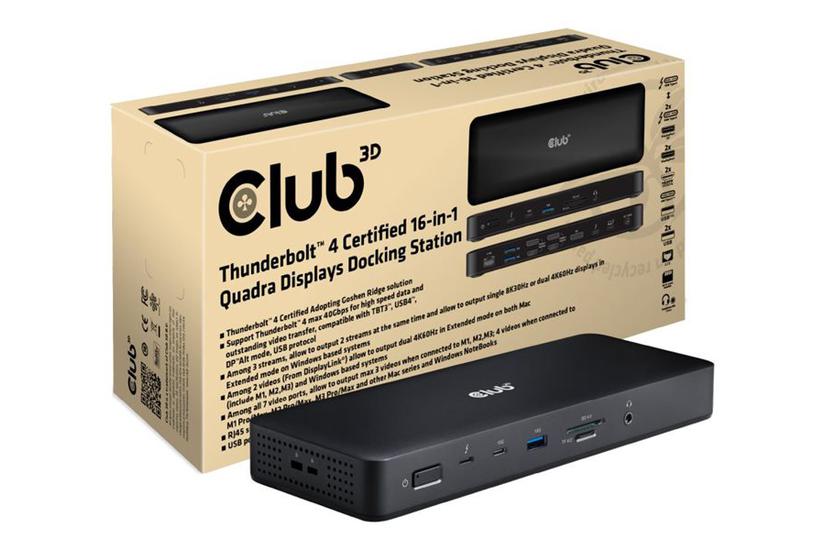 Club 3d 16-in- Dockingstation Usb- Usb4 Thunderbolt Thunderbolt Thunderbolt Dp Hdmi 5gbe