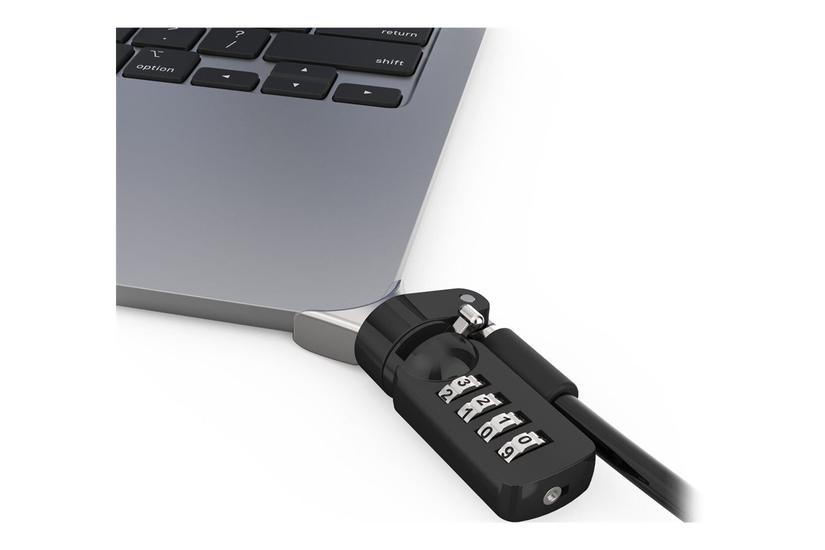Compulocks Ledge Lock Adapter For Macbook Air 15 M2-m4 With Combination Cable Lock Silver Sikkerhedspakke For System Kombinationslås