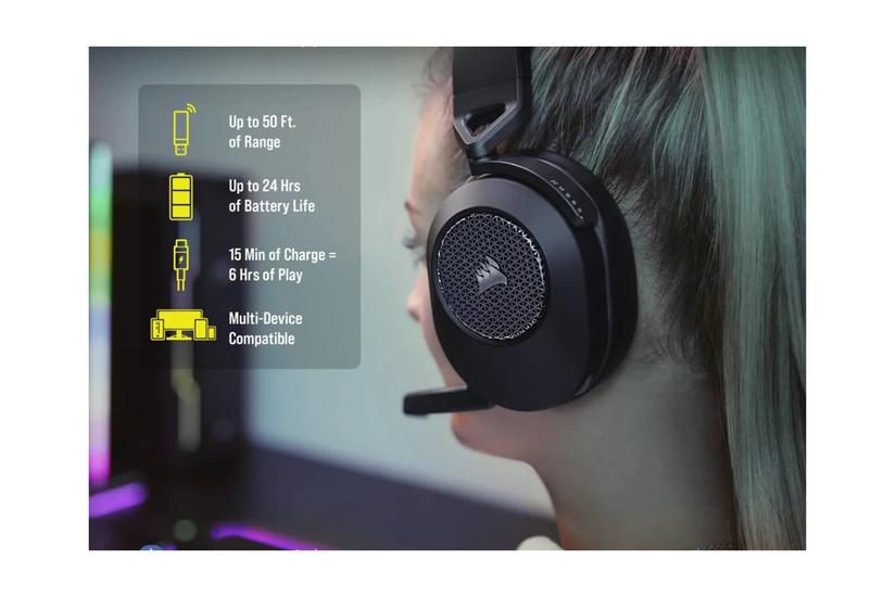 Corsair Gaming Hs65 Corsair Hs65 Surround Trådløs Sort Headset