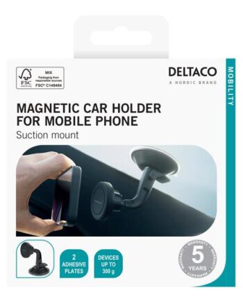 Deltaco Arm-c103 Bilholder For Mobiltelefon Magnetisk  Sugemontering