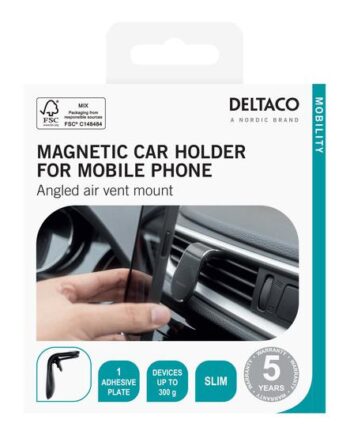 Deltaco Arm-c104 Bilholder For Mobiltelefon Magnetisk  Vinklet  Tynd