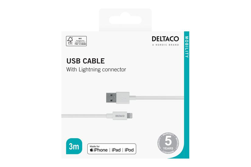 Deltaco Lightning-kabel