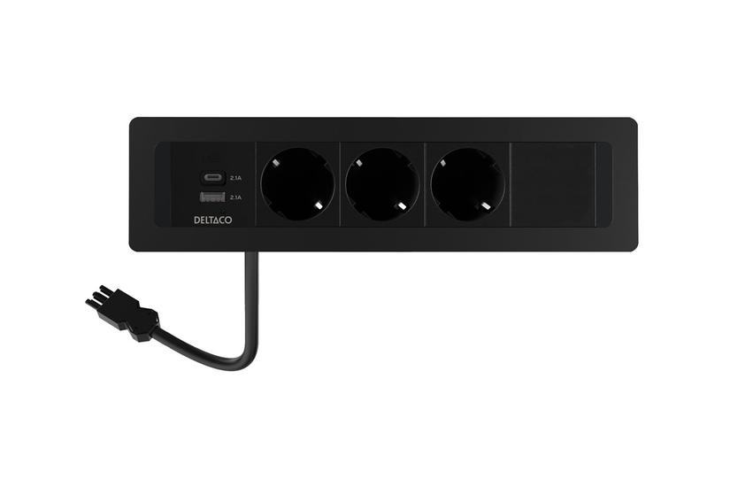 Deltaco Office Stikdåse Indsænket 1x21w Usb-oplader