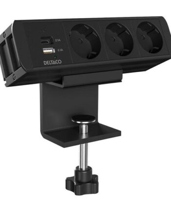 Deltaco Office Stikdåse På Skrivebordet  1x21w     Usb Oplader  Gts18 Kabelconnector