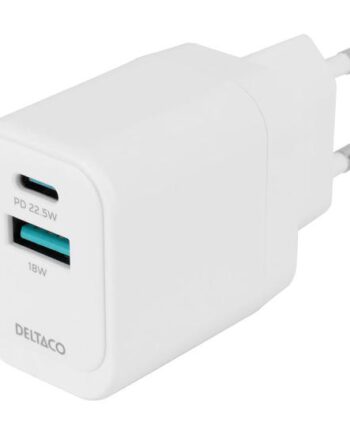 Deltaco Strømforsyningsadapter Usb  24 Pin Usb-  20 Watt
