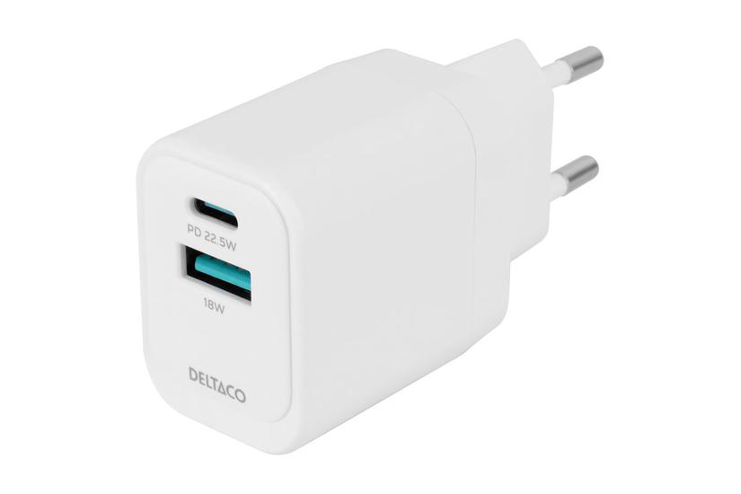 Deltaco Strømforsyningsadapter Usb 24 Pin Usb- 20 Watt