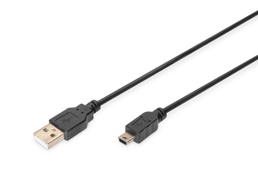 Digitus Ak-300130-018- Usb-kabel Usb Usb Mini-usb Sort