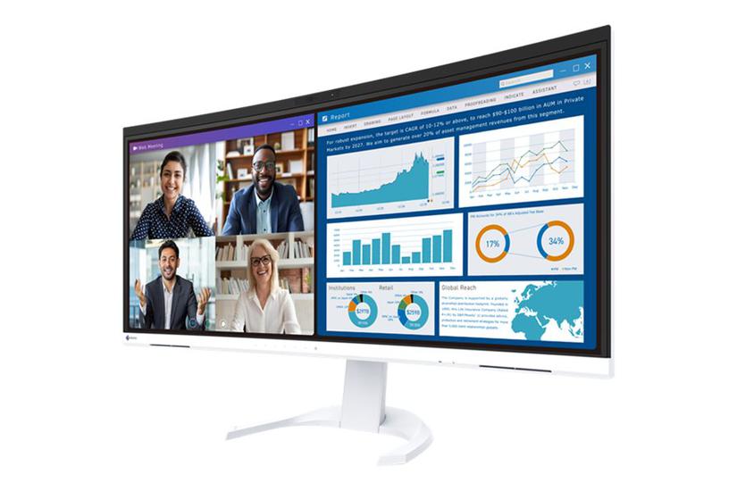 Eizo Flexscan Ev3450xc-wt Skærm Led Baglys 34 Ips 5ms Uwqhd 3440x1440