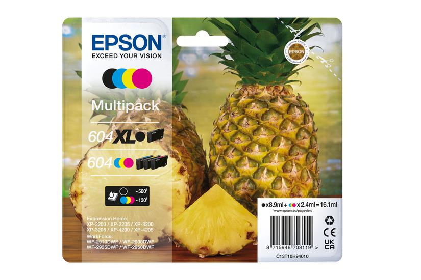 Epson 604 Multipack Pakker Black Standard Capacity Sort Cyan Magenta Gul Original Blækpatron
