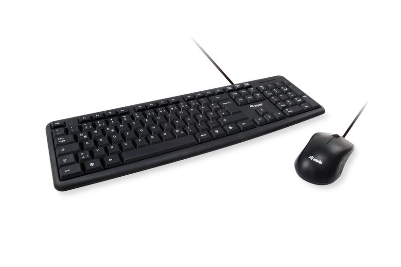 Equip 245202 Tastatur Mus Inkluderet Kontor Usb Qwerty Portugisisk Sort