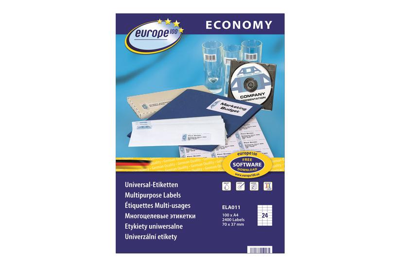 Europe100 Cd Dvd Etiketter Indlæg 2400 Stk 70 37 Mm