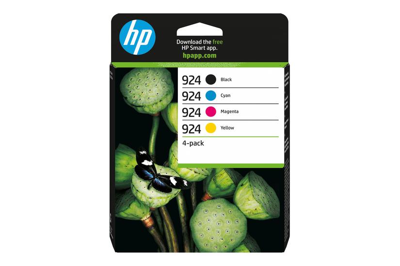 Hp 924 Pakker Sort Gul Cyan Magenta Original Officejet Blækpatron