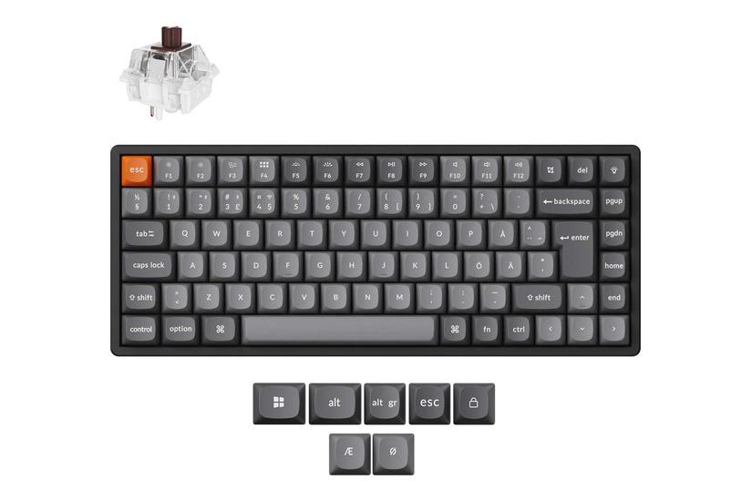 Keychron K2 Max Tastatur Qmk Mechanical 75 Qwerty Nordisk Sort Indgangsudstyr