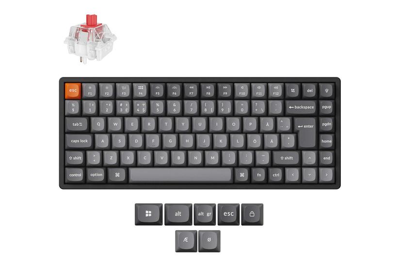 Keychron K2 Max Tastatur Qmk Mechanical 75 Qwerty Nordisk Sort Indgangsudstyr