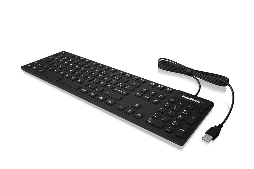 Keysonic Ksk-8030 In Us Tastatur Industriel Usb Qwerty Us Engelsk Sort