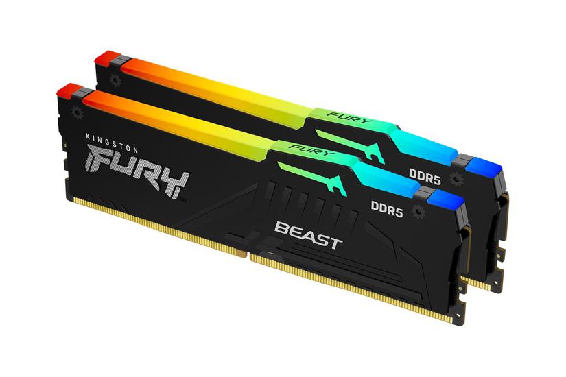 Kingston Fury Beast Rgb 16gb:2x8gb Ddr5 Ram 5600mt Dimm 288-pin On-die Ecc Cl36