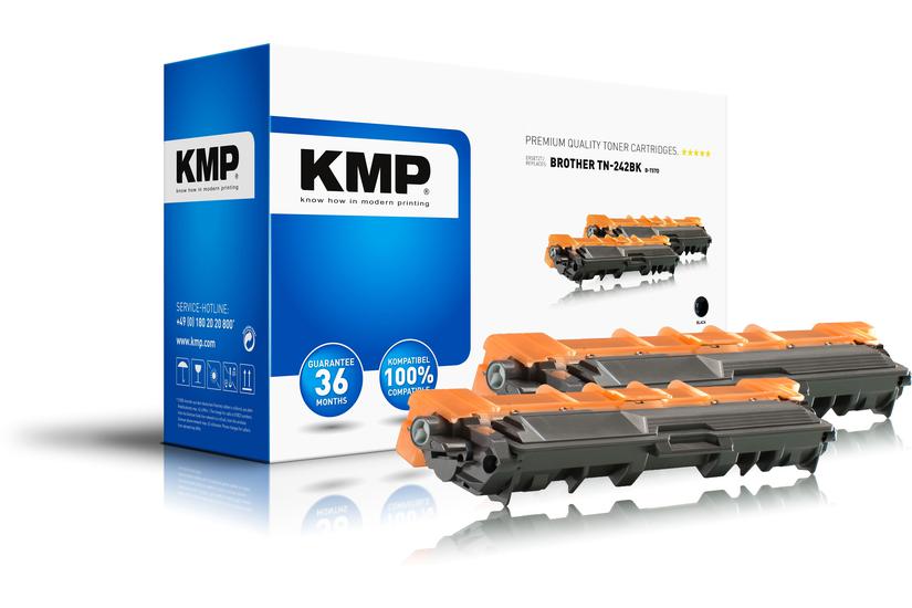 Kmp Doublepack -t57d Pakker Sort Kompatibel Tonerpatron Alternativ Til: Brother Tn242bk