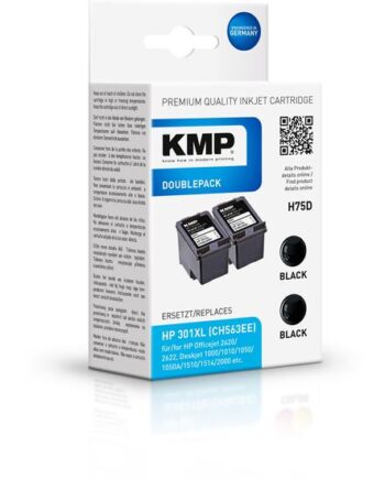 Kmp Doublepack H75d   Pakker   Sort Kompatibel Blækpatron  Alternativ Til: Hp 301   Hp Ch563ee