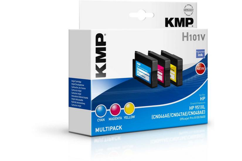 Kmp Multipack H101v Pakker Gul Cyan Magenta Kompatibel Blækpatron Alternativ Til: Hp 951 Hp Cn046ae Hp Cn047ae Hp Cn048ae