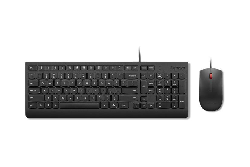 Lenovo Essential Wired Combo Sæt Med Mus Og Tastatur Qwerty Svensk Finsk Sort Indgangsudstyr