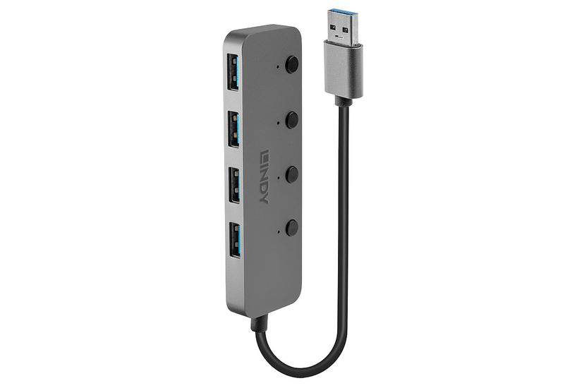 Lindy 43309 Interface Hub Usb Gen Gen Type- Mbit Grå