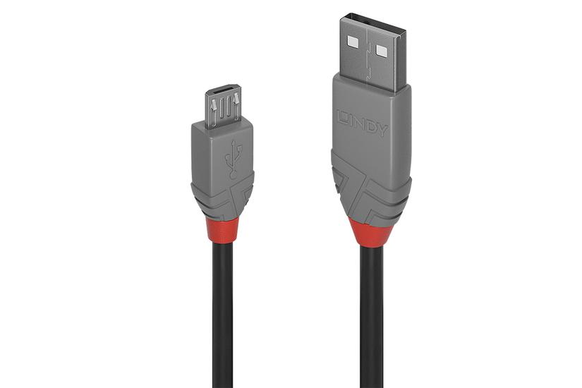 Lindy 36735 Usb-kabel Usb Usb Micro-usb Sort Grå