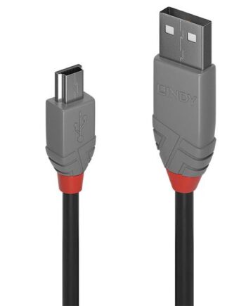 Lindy 36723 Usb-kabel Usb         Usb   Mini-usb   Sort  Grå