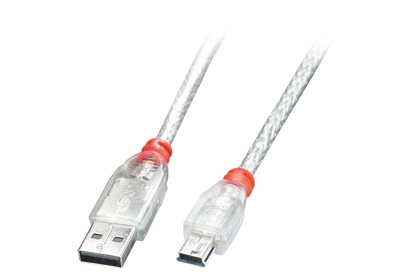 Lindy 41783 Usb-kabel Usb Usb Mini-usb Transparent