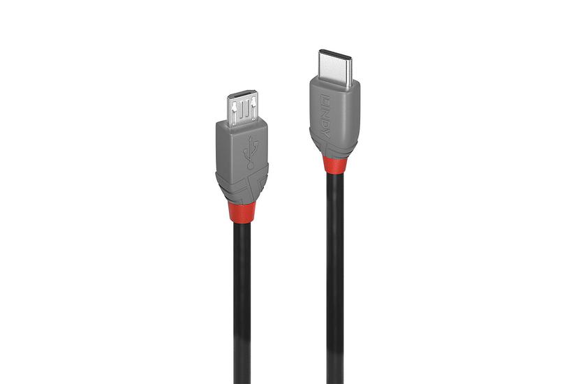 Lindy 36892 Usb-kabel Usb Usb Micro-usb Sort Grå
