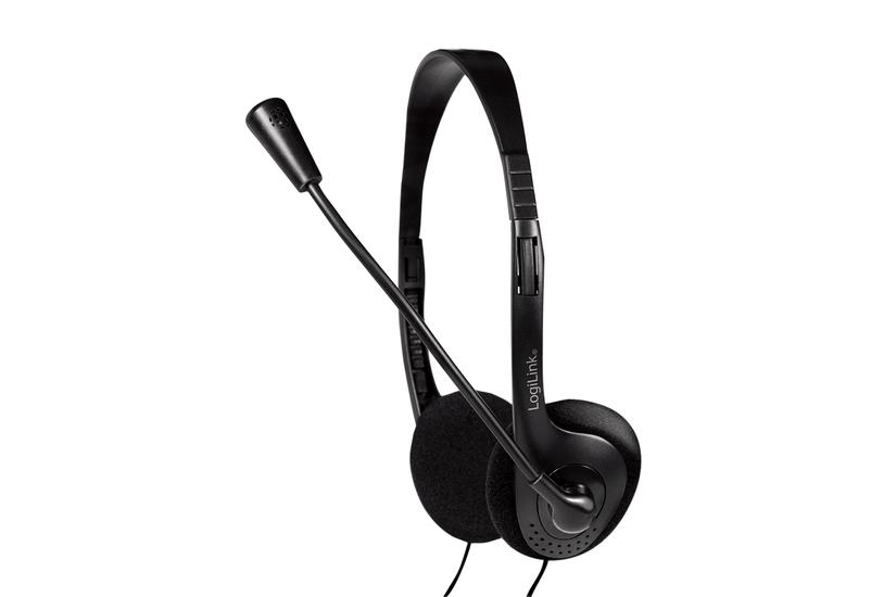 Logilink Hs0052 Hovedtelefoner Headset Ledningsført Kontor Callcenter Sort