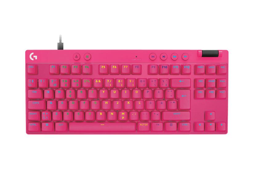 Logitech Pro Rapid Tastatur Tkl Qwerty Nordisk Dansk Finsk Norsk Svensk Pink Indgangsudstyr